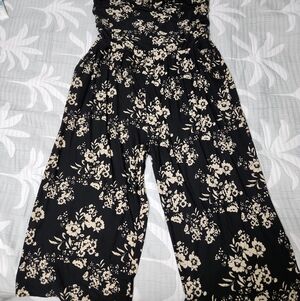 J for Justify Black Jumpsuit with Cream Floral Print 3x